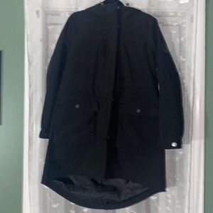 DKNY Long Hooded Rain Jacket Size M (Womens)